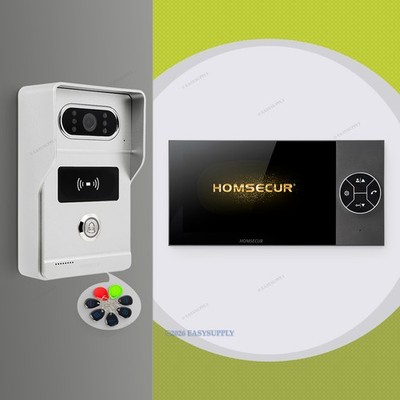 HOMSECUR 7'' 4 Wire HD Video Door Phone Call Intercom Card Access 2.0MP Camera
