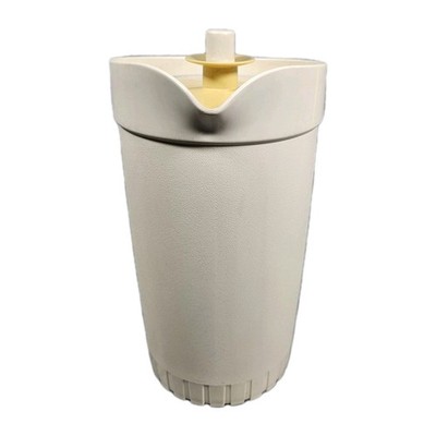Vintage Tupperware Quick Shake Mixer 2 Tassen Soßenmaschine Creme Hellbraun Made in Greece