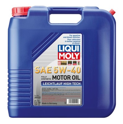 Liqui Moly 20122 Leichtlauf High Tech SAE 5W-40 20L Fully Synthetic Engine Oil