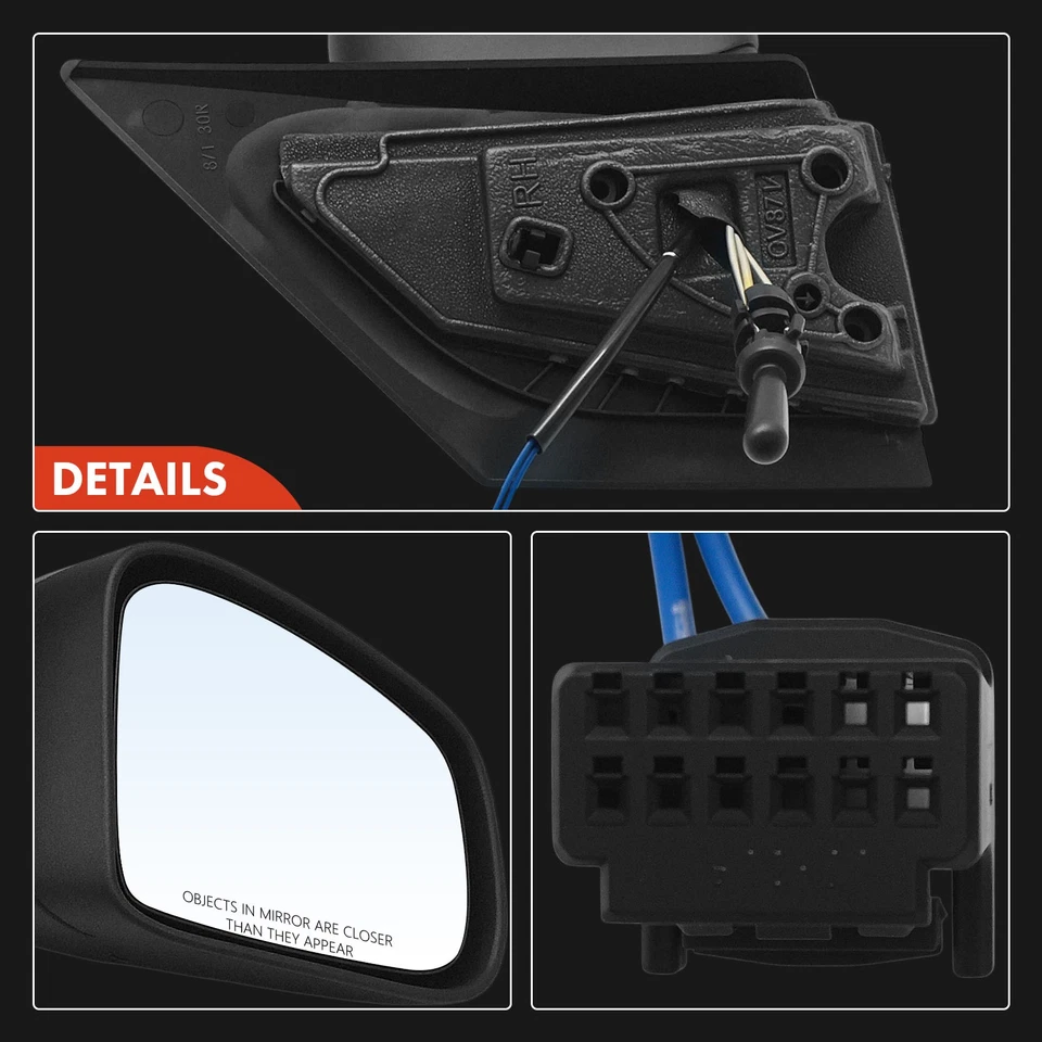 Specchietto Dx Convesso Manuale Pieghevole per Smart Fortwo Cabriolet Coupé - Immagine 3 di 4