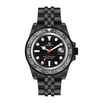 LORENZ Mens Automatic Wristwatch 26130AA Stainless Steel Black Sub 100mt