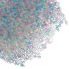 Glass Bubble Beads, 50g Tiny Iridescent Beads 1-3mm Mixed Pastel Tones