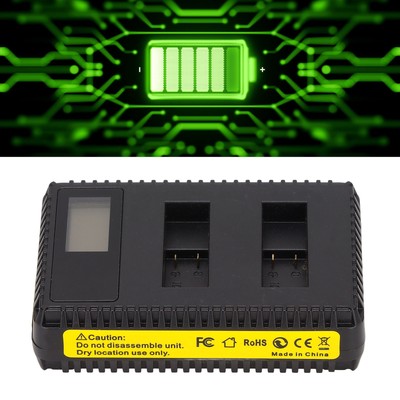 Camera Dual Charger Batteries 2x 1250mAh Batteries And LCD USB Dual Charger Fit