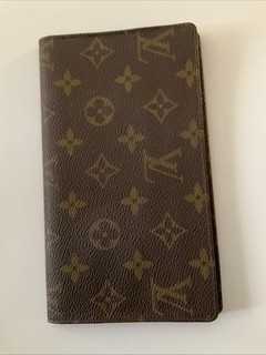 Auténtico Louis Vuitton Vintage Monograma Billetera de Viaje Pasaporte Chequera Porta