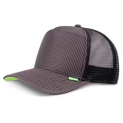 Djinns - HFT Needlecheck II Cap black Check Trucker Basecap Kappe Karo Meshcap 