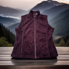 Woolrich Kinsdale Corduroy Vest Women  s XL Hiking Gorpcore Dark Ruby Wide Wale