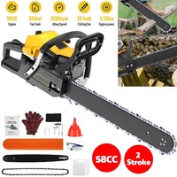 58cc Heavy Duty Petrol Chainsaw 20 Bar 50 cm Cut 2-Stroke Easy-starting 50-70cm