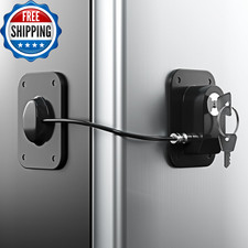 Refrigerator Lock 2 Packs Fridge Lock with Silicone Wire Protection Fridge...