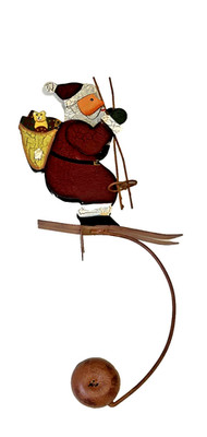 Authentic Models Skiing Santa Sky Hook Balance Toy Metal Kinetic Sculpture TM066
