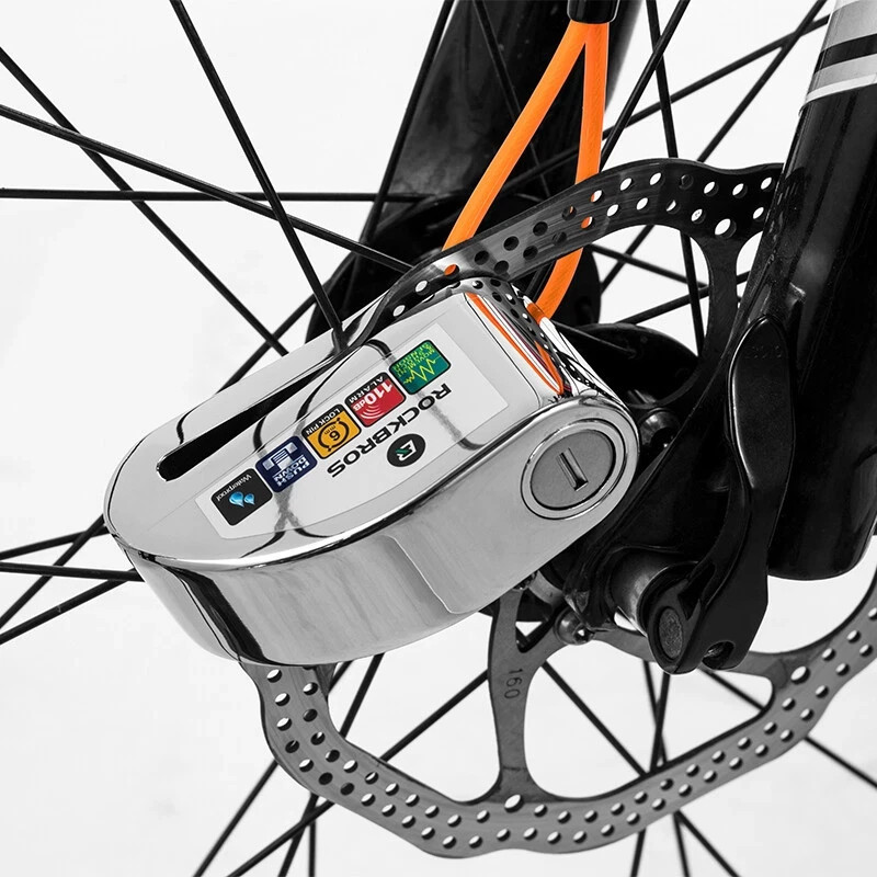 ROCKBROS Motorcycle Bike Lock Anti-Theft Disc Lock 110db Alarm Disc Lock 6mm