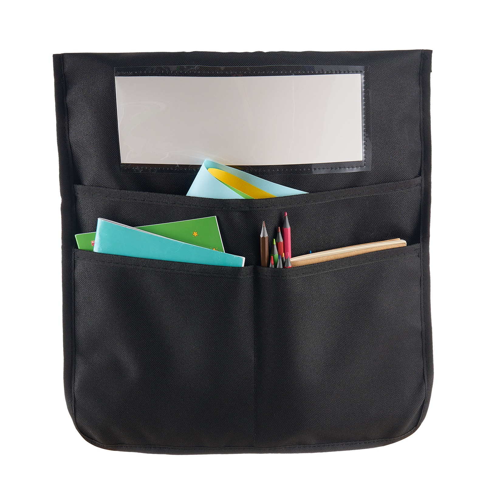VEVOR Chair Pockets for Classroom 24 Pack Seat Pocket with Name Tag Black