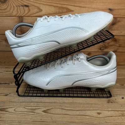 Puma Fußballschuhe Herren Größe UK 8 King Match 75+25 weiß silber Fußball Stollen