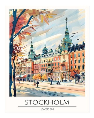 Stockholm Cityscape Wall Art Poster - Urban Elegance Premium Quality