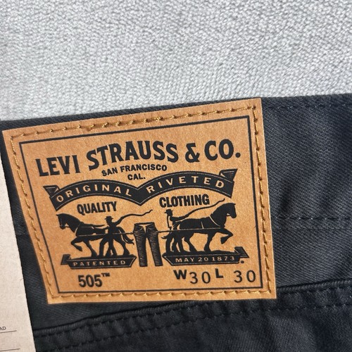 Levis Jeans Mens Size 30x30 Black Dark Wash 505 Straight Fit Regular 100% Cotton - Picture 8 of 14