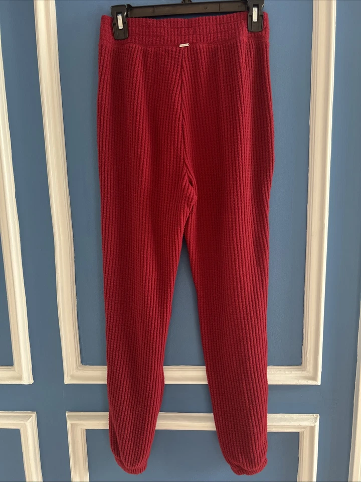 Pantalones de pijama Gilly Hicks rojo tejido gofre salón para dormir - Talla S Foto 2 de 4
