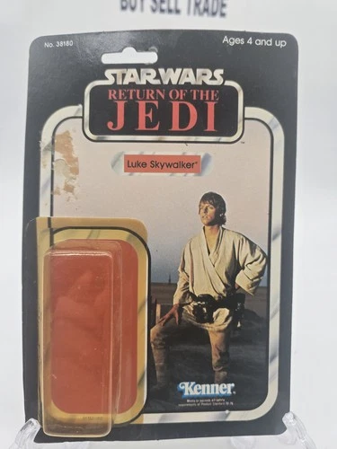 1983 Star Wars ROTJ LUKE SKYWALKER FARMBOY Card Back Only W/Attached Bubble