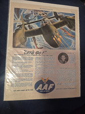 WWIl WW2 US Propaganda Poster AAF 1944 World War Allied Forces Authentic