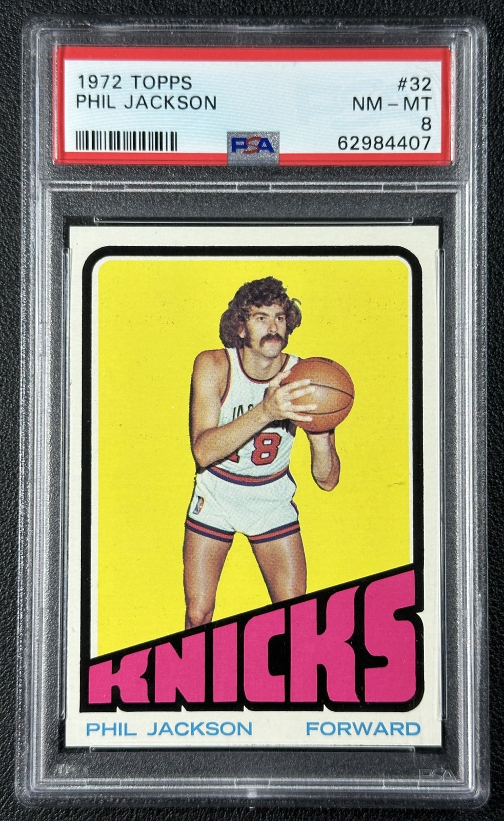 PHIL JACKSON PSA 8 1972-73 TOPPS #32 ROOKIE RC KNICKS 4407