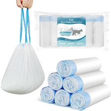 120 Count Cat Litter Box Liners for Drawstring Closure, Heavy Duty Leak-Proof...