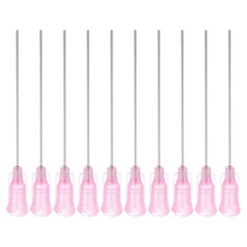 50Pcs 20Gax2" Dispensing Needle Tip Stainless Steel and Plastic Light Pink