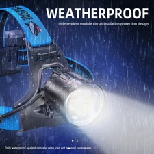 9000lm LED Headlamp Rechargeable Head Torch Lamp Green Light Hunting Headlight