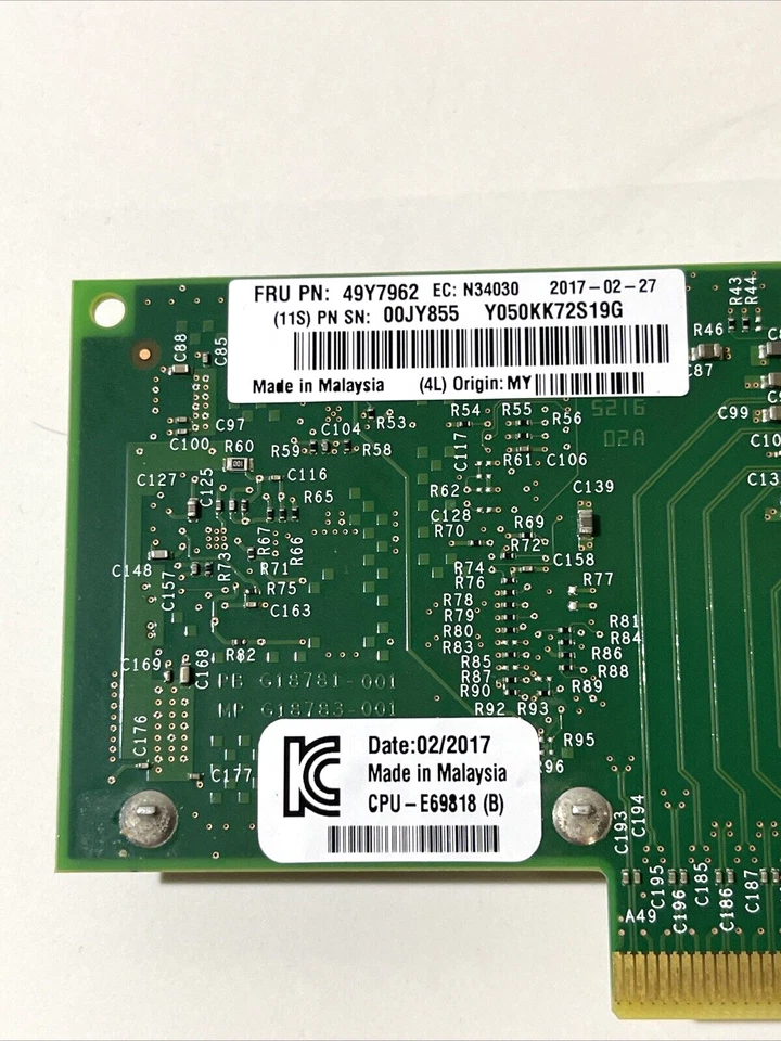 IBM 49Y7962 Intel X520-DA2 2-Port 10Gb SFP Server Adapter W/ SFP LOW Profile - Image 4 of 4