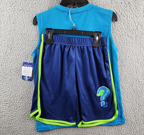 Max & Olivia Screen Print Muscle Top & Shorts Pajama Set Boys M 8/10 Turquoise - Picture 11 of 13