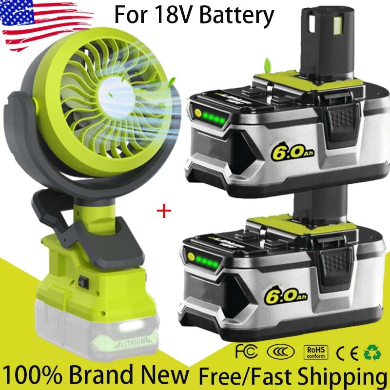 Cordless Fan For RYOBI 18V 6.0Ah/8.0Ah Lithium ion Battery P102 P107 P108 P103