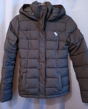 ABERCROMBIE  FITCH Down Jacket Winter Coat Kids Large Gray super warm parka