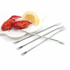 Norpro 4pc Stainless Steel Seafood Forks - Crab Lobster Shellfish Scoop Picks