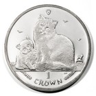 Isle of Man Siberian Cat & Kitten One Crown 2013 Bu Coin Proof-like