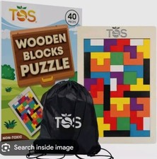 TOS Wooden Blocks Puzzle Brain Teasers Toy  Wooden blocks,Cube 40 pc.