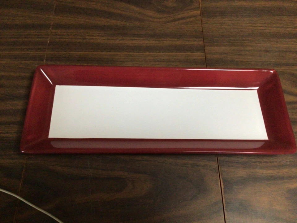 Pampered Chef Simple Additions Rectangular Platter Cranberry Accent New in Box - Image 2 of 4