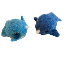 Wool Dryer Balls Narwhals Handmade Set Of 2 Natural Laundry USA MADE