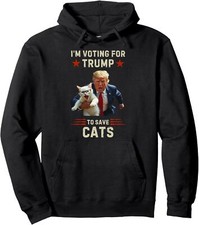 Vote Trump to Save Cats From Being Eaten Funny Unisex Hooded Sweatshirt