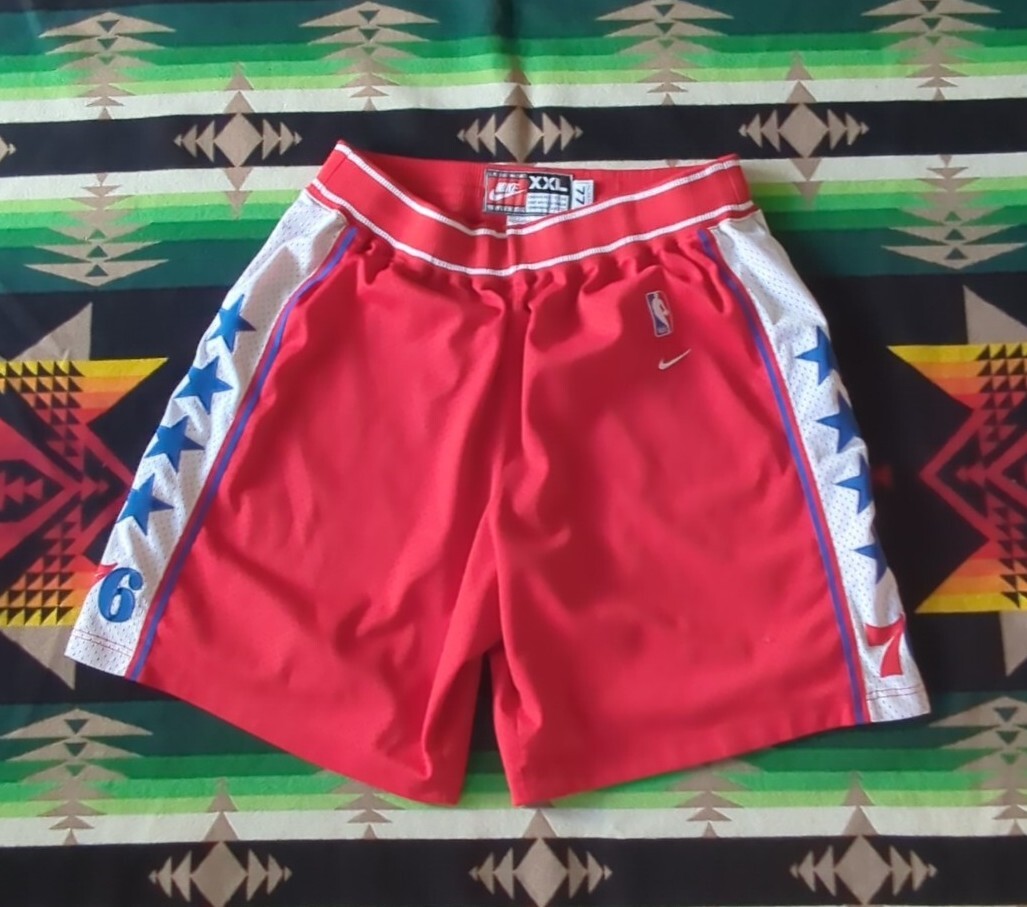 Vtg Nike Philadelphia 76ers 1977 Authentic NBA Shorts Jersey 77