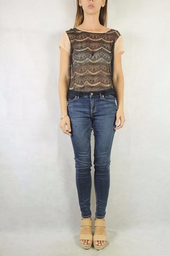 OXFORD Woman Salmon Silk Lace Top Size 8
