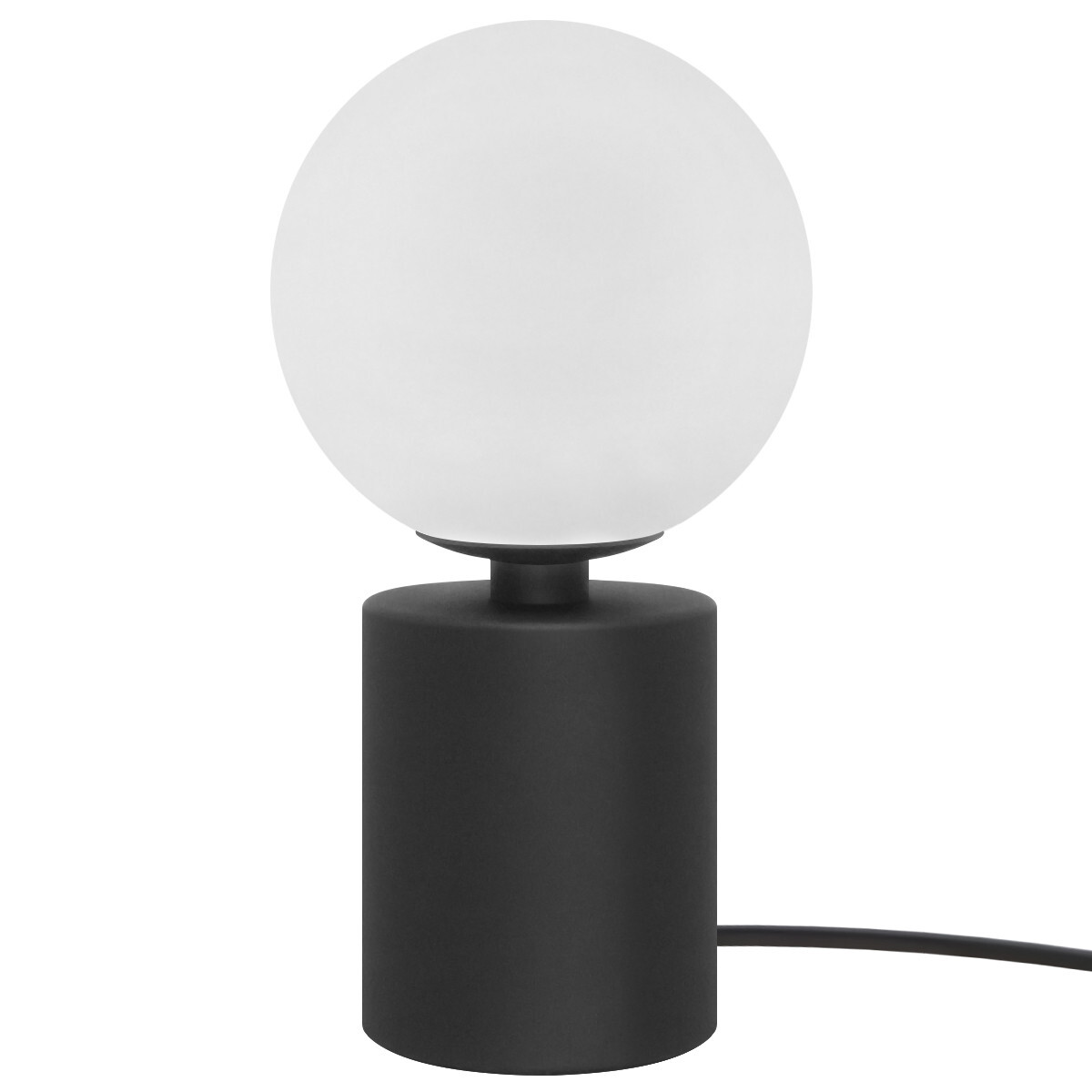 Modern Black Table Lamp Frosted Glass Globe Shade Bedside Light Desk Lamp T512