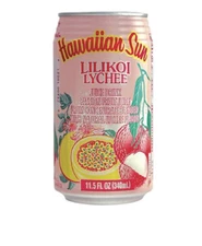 Hawaiian Sun Lilikoi Lychee Juice Fruit Drink 11.5oz Can 6-Pack x1