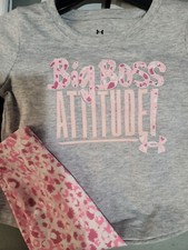 Girls Kids Youth UNDER ARMOUR Long Sleeve Shirt Pant Set Size 2T Big Boss