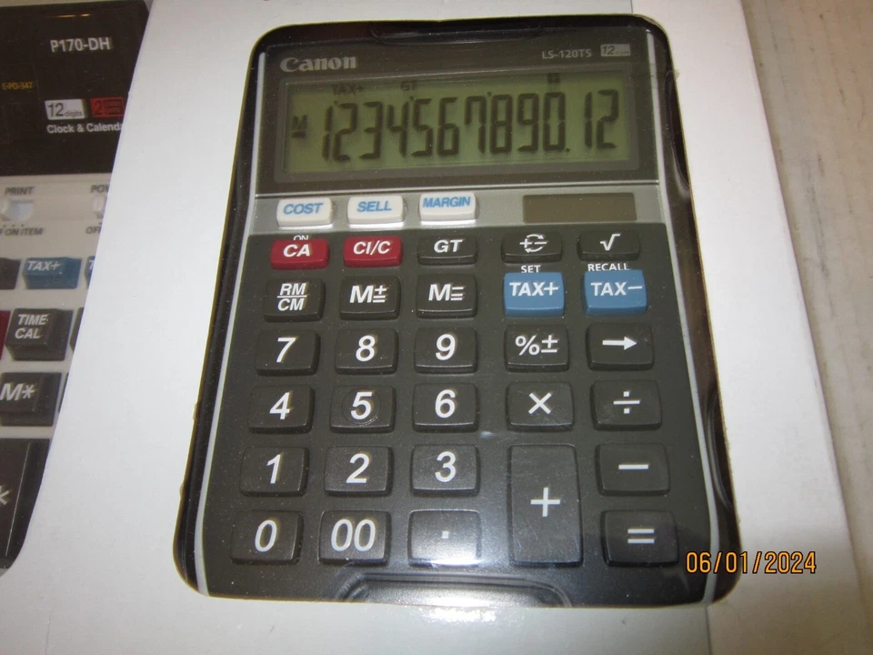Canon Desktop Printing Calculator P170-DH 12 Digits/2 Color Print Bonus Pack NIB - Image 4 of 4