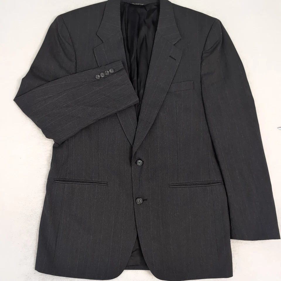 Abrigo Blazer Deportivo Vintage Burberrys Gris Carbón Pura Lana Nueva Para Hombre 44L Foto 3 de 4