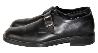 Ferragamo Studio Black Leather Monk Strap Dress Shoe Men display picture 1