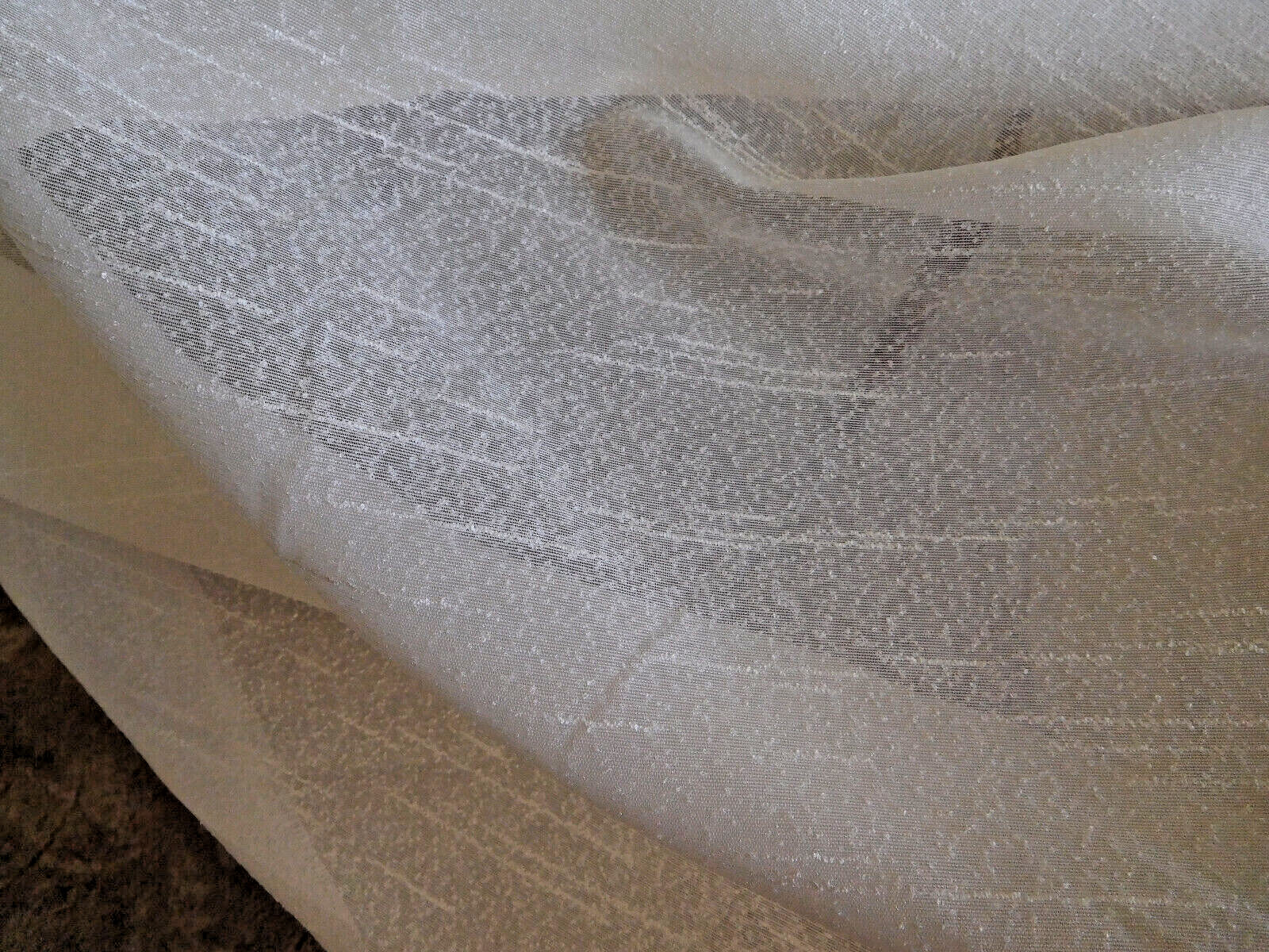 Nubby BOUCLE SHEER DRAPERY FABRIC New IVORY 60 inch wide washable eBay