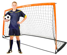 Portable Soccer Goal for Kids Adults Net 9x5 ft Backyard Practice Orange Nets