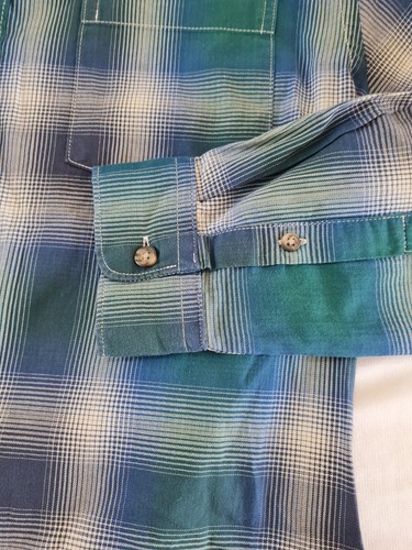 Mens Shirt Red Herring Size Small Green Check Button Collar 14840 - Picture 3 of 14