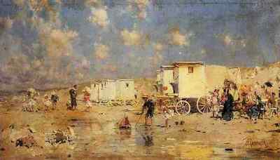 Blechschild Kaemmerer Frederick Hendrik Der Strand von Scheveningen Holland A4 12x8