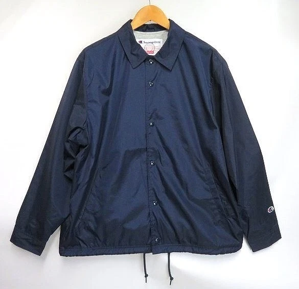 Veste d'entraîneur Supreme X Champion 24SS bleu marine logo dos M survêtement