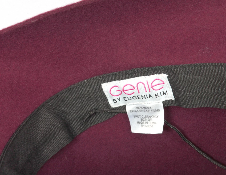 EUGENIA KIM GENIE Retro Cloche Sombrero Ciruela Maisel Años 50 Art Deco Años 20 Lana Fieltro OS Foto 4 de 4