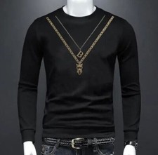 New Men Luxury Diamond Rhinestones Fashion Black Hoodie High Quality